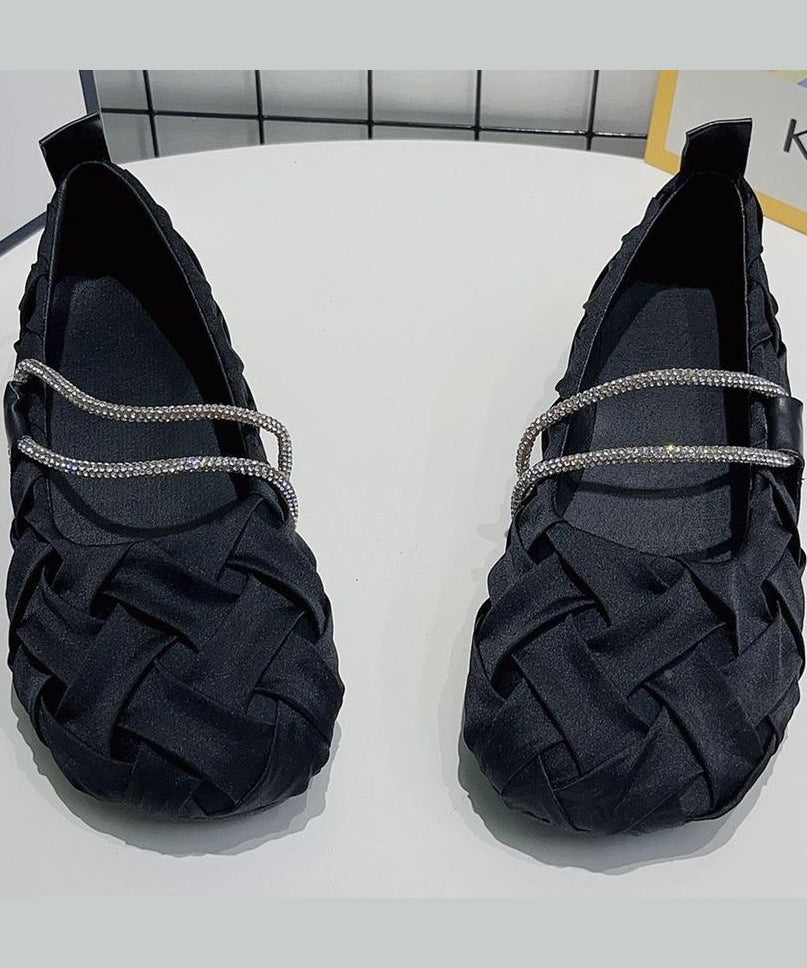 Beautiful Black Wrinkled Comfy Flat Shoes AP1045 shoe-PDX240905