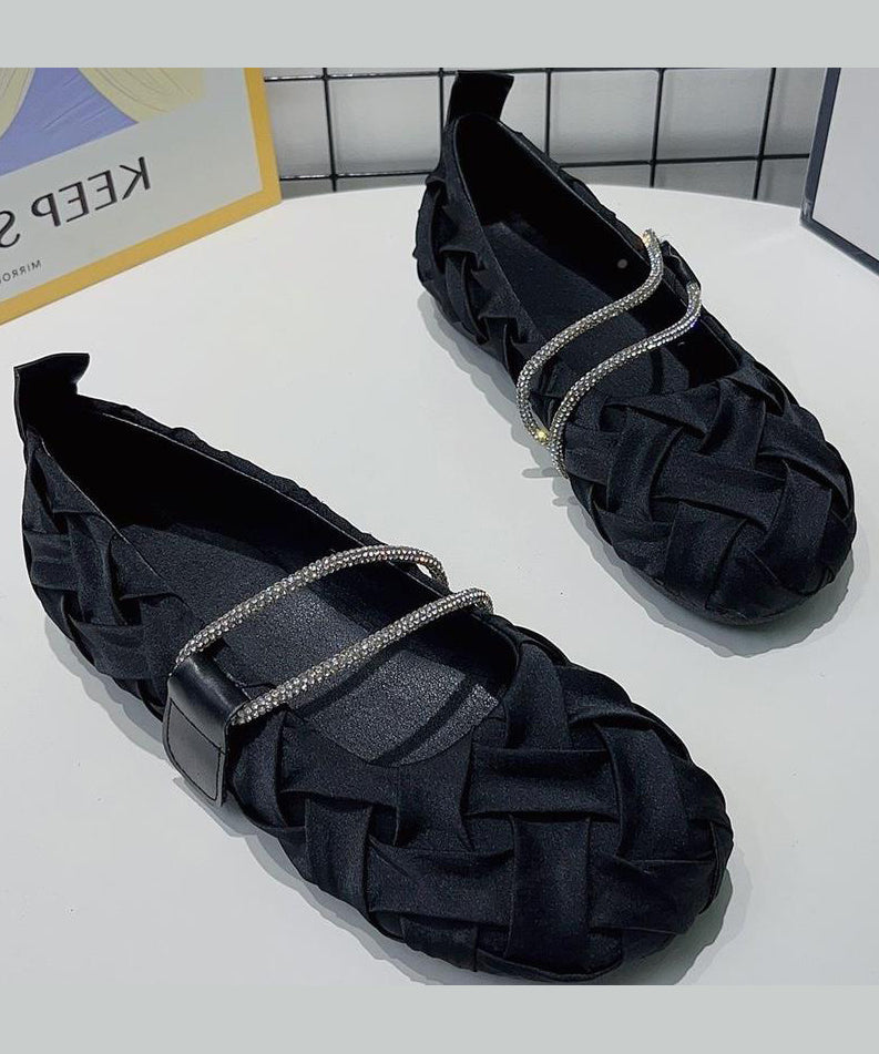 Beautiful Black Wrinkled Comfy Flat Shoes AP1045 shoe-PDX240905