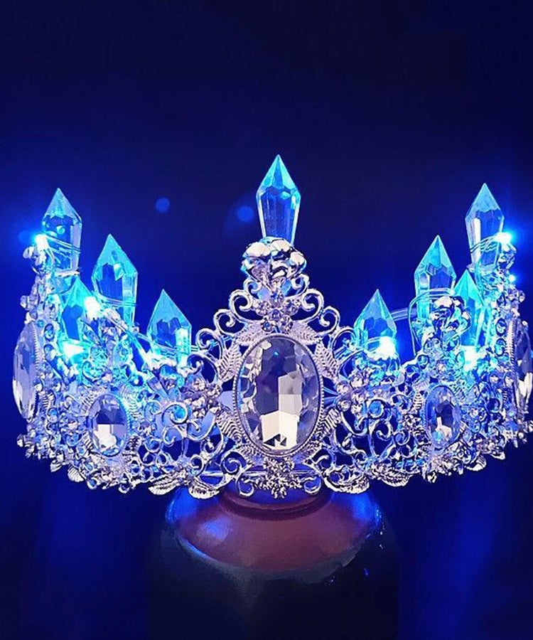 Beautiful Blue Alloy Zircon Gem Stone Hollow Out Kids Crown IU055 TZ-FQ-HAI240802