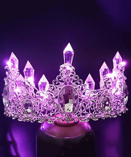 Beautiful Blue Alloy Zircon Gem Stone Hollow Out Kids Crown IU055 TZ-FQ-HAI240802