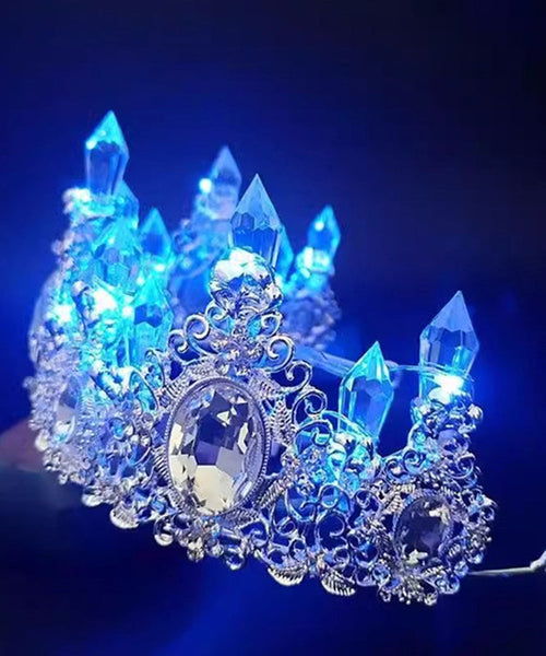 Beautiful Blue Alloy Zircon Gem Stone Hollow Out Kids Crown IU055 TZ-FQ-HAI240802