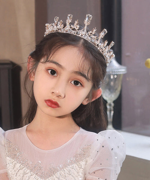 Beautiful Champagne Crystal Zircon Kids Crown IU038 TZ-FQ-HAI240802