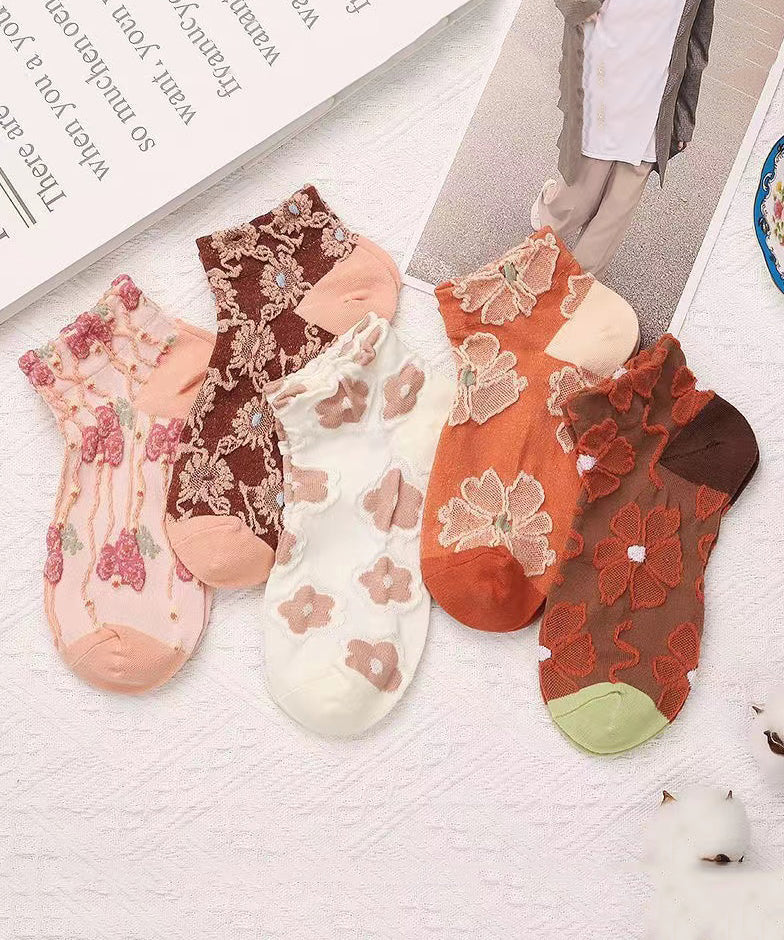 Beautiful Comfy Jacquard Cotton Ankle Socks KJ051 WZ240714