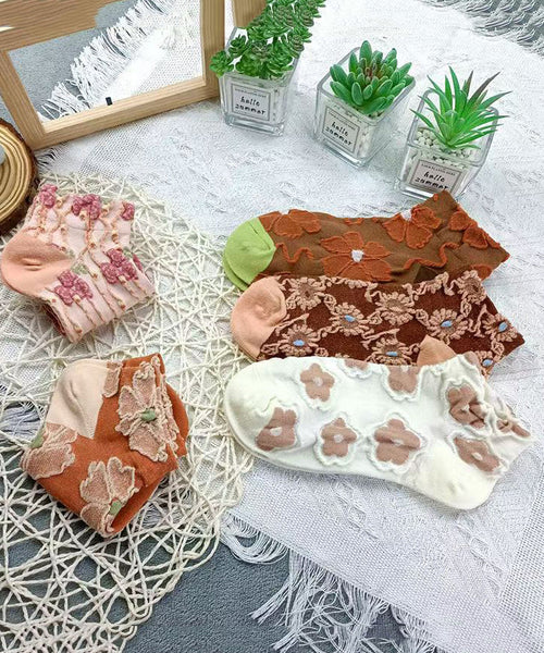 Beautiful Comfy Jacquard Cotton Ankle Socks KJ051 WZ240714