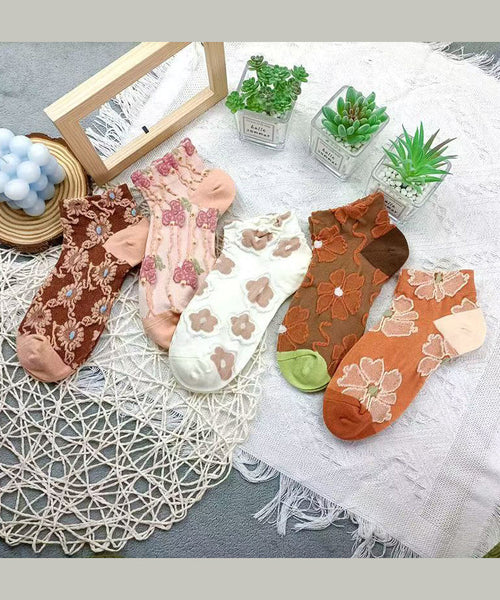 Beautiful Comfy Jacquard Cotton Ankle Socks KJ051 WZ240714