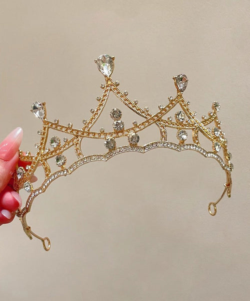 Out Alloy Zircon Hollow Crown Gold Beautiful FashionChic