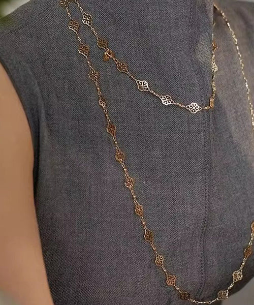 Hollow Beautiful Overgild Gold Copper Out Carving Necklace FashionChic