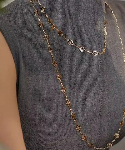 Hollow Beautiful Overgild Gold Copper Out Carving Necklace FashionChic