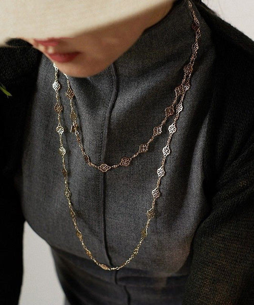 Hollow Beautiful Overgild Gold Copper Out Carving Necklace FashionChic