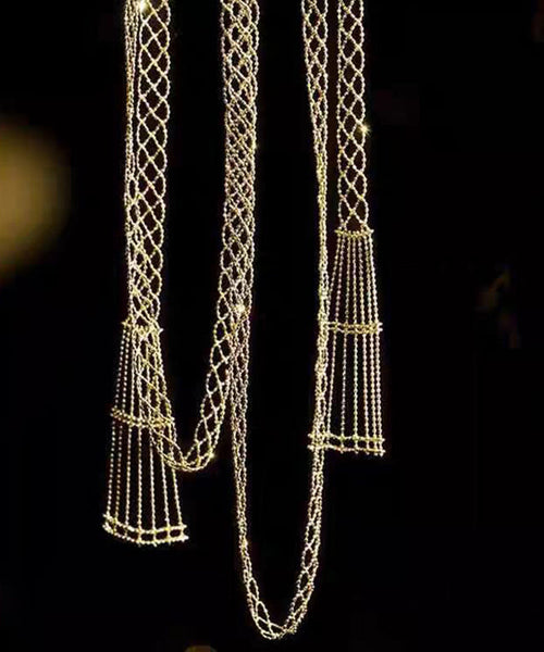 Beautiful Gold Sterling Silver Overgild Chain Hollow Out Necklace YU011 ABC