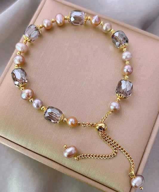 Beautiful Gold Sterling Silver Overgild Pearl Crystal Tassel Charm BraceletFine Silk Sterling Silver Broken Silver Gypsophila Necklace ET004 ABC