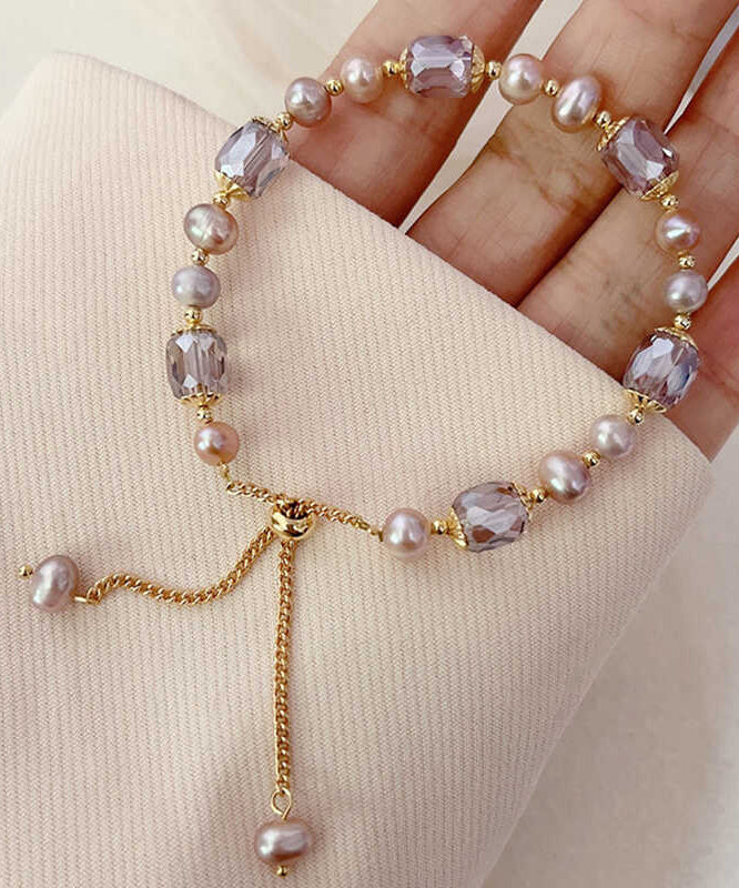 Beautiful Gold Sterling Silver Overgild Pearl Crystal Tassel Charm BraceletFine Silk Sterling Silver Broken Silver Gypsophila Necklace ET004 ABC