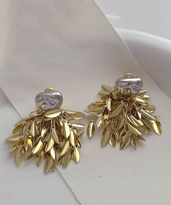 Beautiful Gold Sterling Silver Overgild Tassel Drop Earrings MM090 JEW-EAR240620