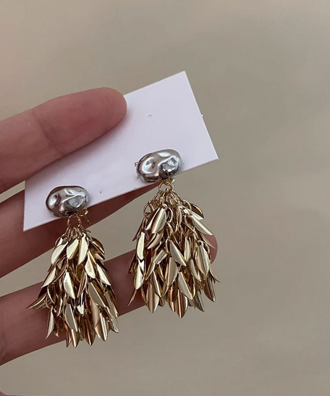 Beautiful Gold Sterling Silver Overgild Tassel Drop Earrings MM090 JEW-EAR240620