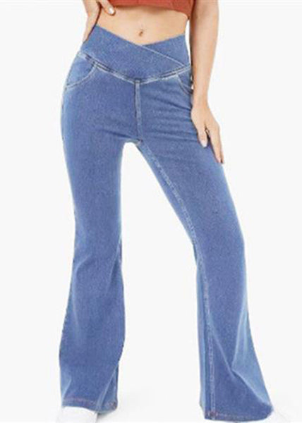 Beautiful Navy Versatile Denim Flare Bottoms Spring QQ1006 Ada Fashion