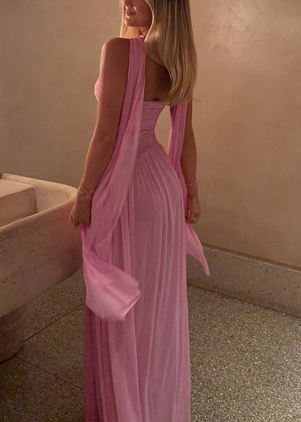 Dress Beautiful Pink Tulle Bustier Summer Strapless Evening Top FashionChic