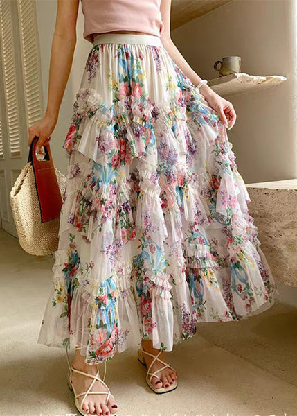 Ruffled Skirts Pink Tulle Patchwork Beautiful Asymmetrical FashionChic