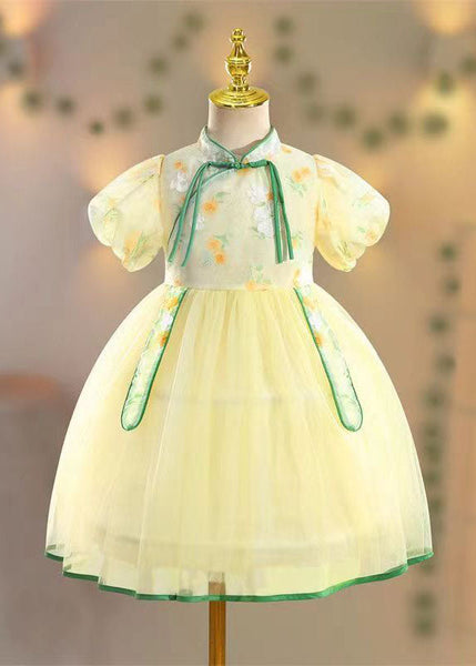 Beautiful Pink Stand Collar Embroideried Tulle Girls Holiday Tulle Maxi Dress Summer MN026 MM-RCTZ-SDL240701