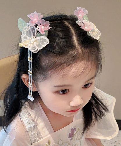 Beautiful Purple Alloy Butterfly Lotus Pearl Tassel Girls Hairpin YG024 ABC