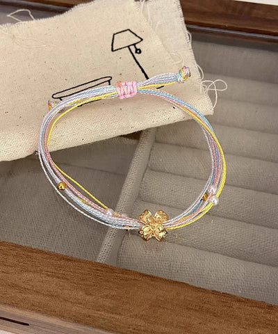 Rainbow Floral Multicolored Bracelet Beautiful Charm Weaving FashionChic