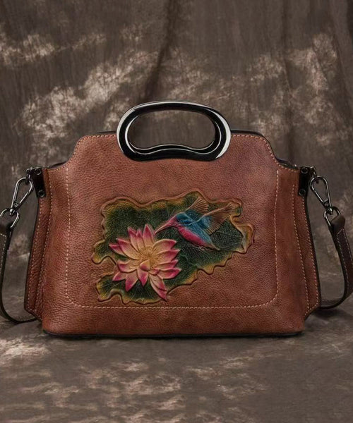 Tote Embossed Handbag Beautiful Calf Versatile Leather Red FashionChic