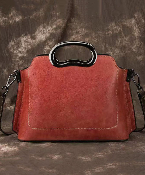 Tote Embossed Handbag Beautiful Calf Versatile Leather Red FashionChic