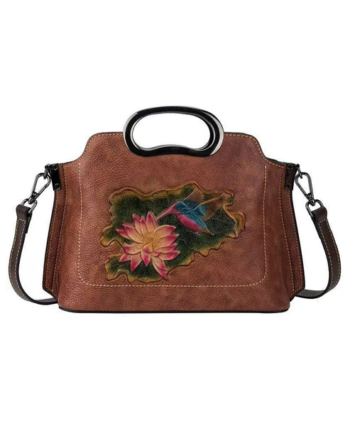 Tote Embossed Handbag Beautiful Calf Versatile Leather Red FashionChic