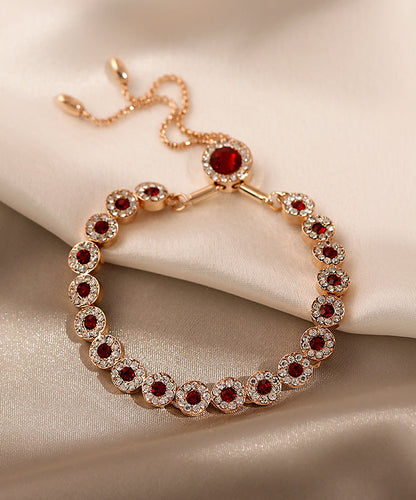 Beautiful Red Sterling Silver Alloy Zircon Crystal Tassel Charm Bracelet DF1010 Ada Fashion