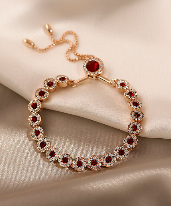 Beautiful Red Sterling Silver Alloy Zircon Crystal Tassel Charm Bracelet DF1010 Ada Fashion