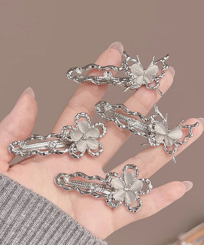 Silk Hairpin Zircon Hollow Beautiful Butterfly Floral Metal Out FashionChic