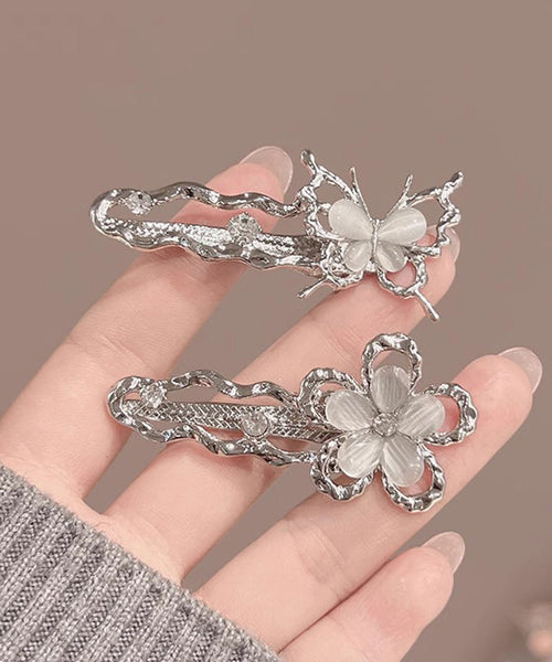 Silk Hairpin Zircon Hollow Beautiful Butterfly Floral Metal Out FashionChic