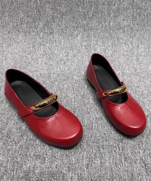 Beautiful Leather Black Shoes Comfy Faux Flat Splicing FashionChic