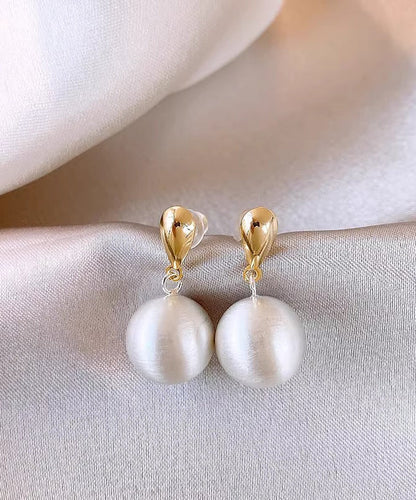 Beautiful White Metal Alloy Spherical Drop Earrings WH009 JEW-SDL241116