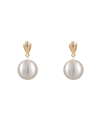 Beautiful White Metal Alloy Spherical Drop Earrings WH009 JEW-SDL241116