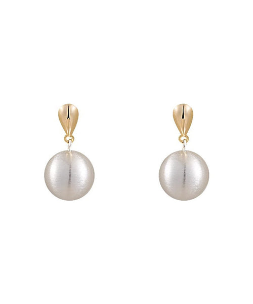 Beautiful White Metal Alloy Spherical Drop Earrings WH009 JEW-SDL241116