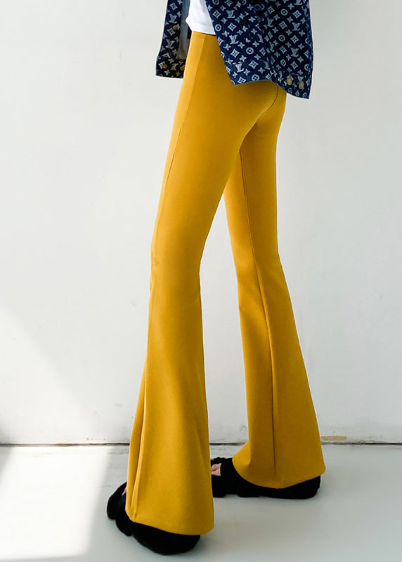 Beautiful Yellow High Waist Slim Fit Flared Trousers Spring YF008 ABC