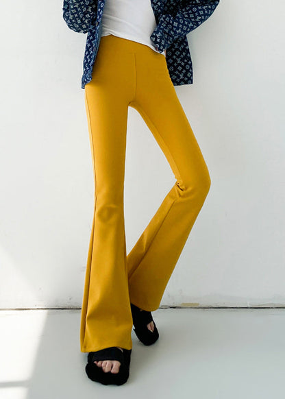 Beautiful Yellow High Waist Slim Fit Flared Trousers Spring YF008 ABC