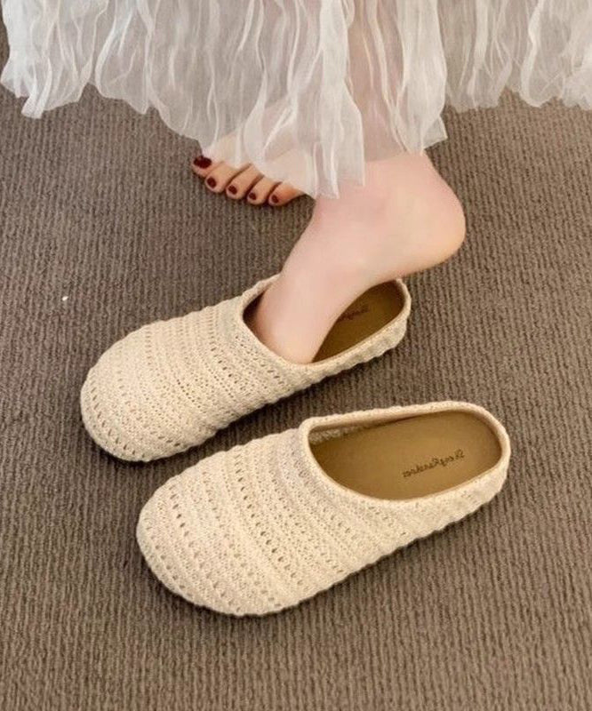 Mesh Breathable Sandals Comfortable Splicing Slide Beige FashionChic