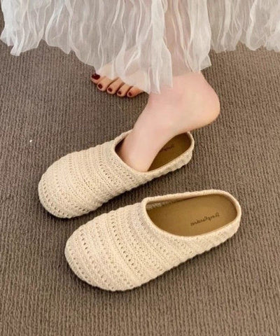 Mesh Breathable Sandals Comfortable Splicing Slide Beige FashionChic