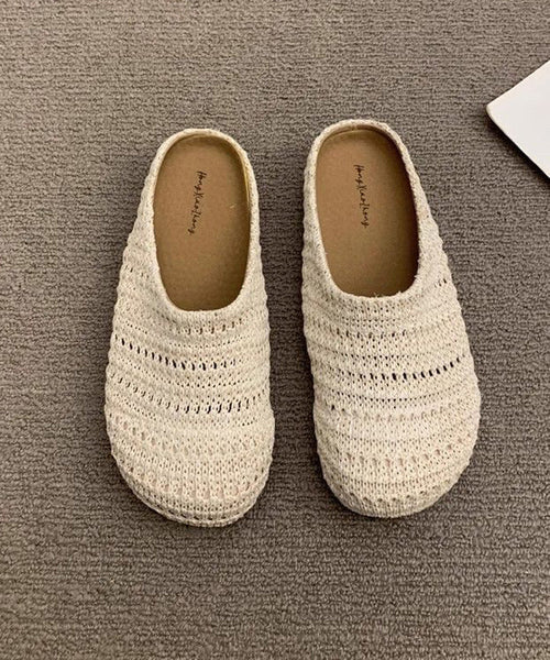 Mesh Breathable Sandals Comfortable Splicing Slide Beige FashionChic