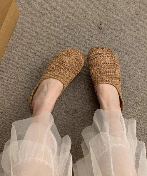 Mesh Breathable Sandals Comfortable Splicing Slide Beige FashionChic