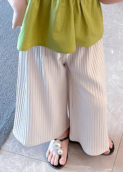 Beige Elastic Waist Ice Silk Kids Pants Summer GF013 MM-RCTZ-LPTS230724