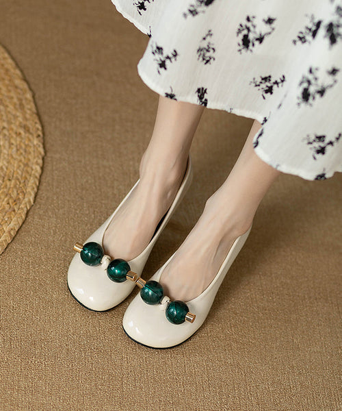 Beige Faux Leather Elegant Splicing High Heels WT034 shoe-GGX241030