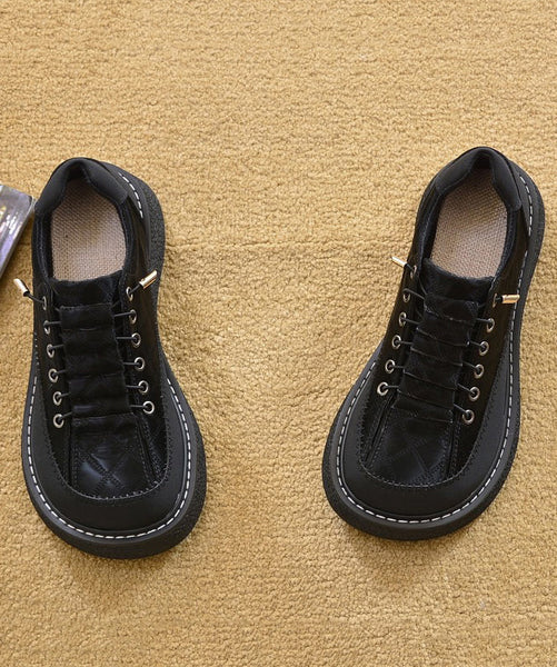 For Faux Beige Leather Comfortable Splicing Women Loafers FashionChic