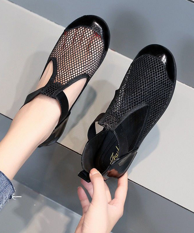 Black Breathable Mesh Hollow Out Best Sandals For Walking DF1001 Ada Fashion