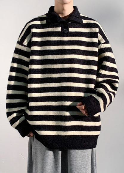 Black Button Knit Men Sweaters Turtleneck Winter RJ045 ABC