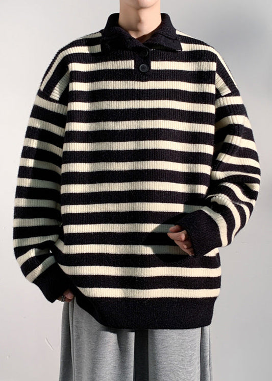 Black Button Knit Men Sweaters Turtleneck Winter RJ045 ABC