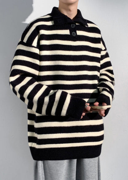Black Button Knit Men Sweaters Turtleneck Winter RJ045 ABC