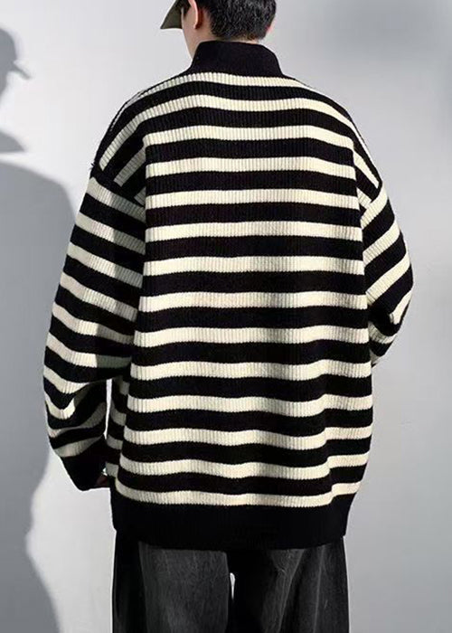 Black Button Knit Men Sweaters Turtleneck Winter RJ045 ABC