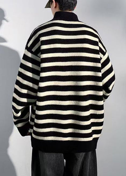 Black Button Knit Men Sweaters Turtleneck Winter RJ045 ABC